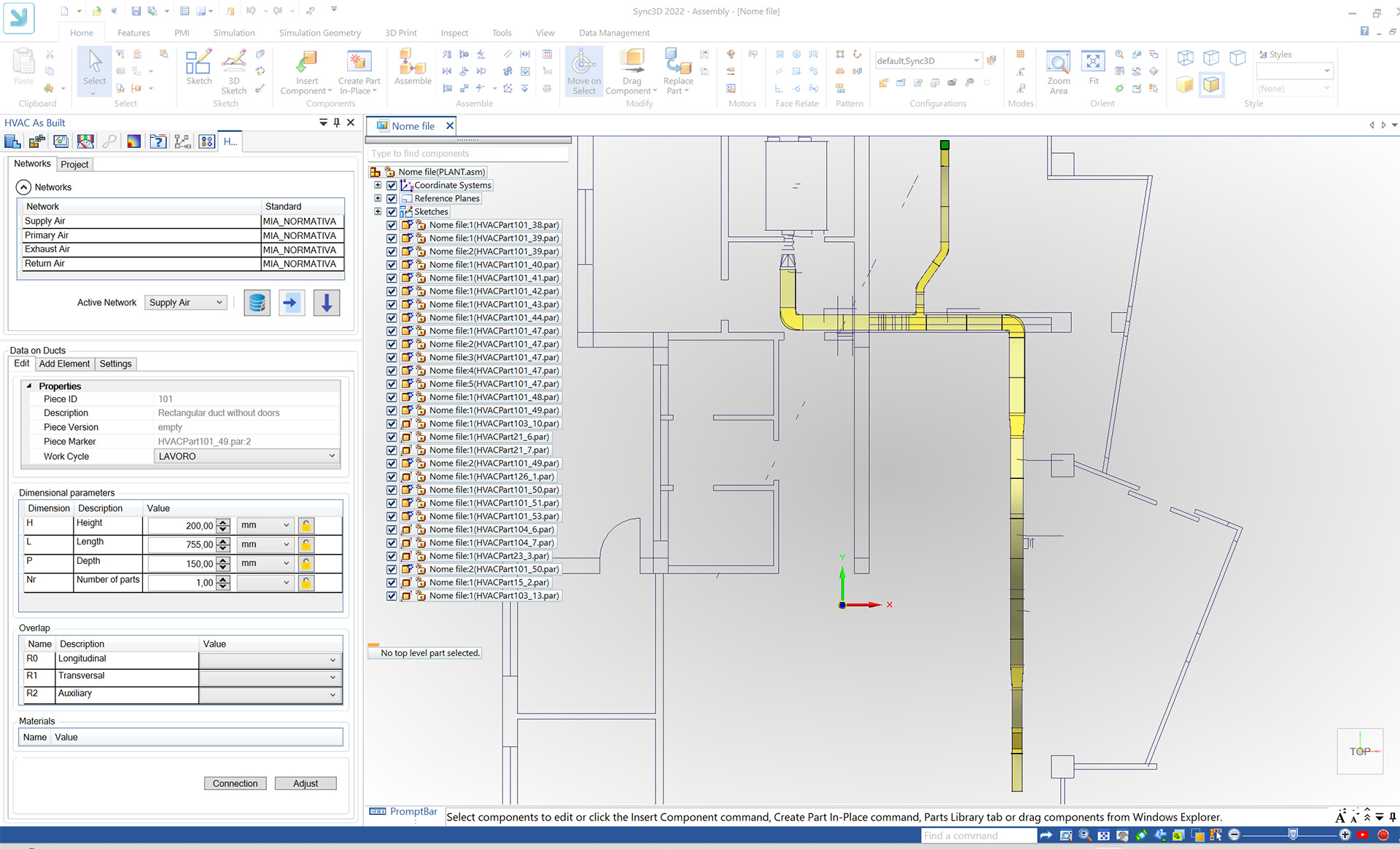 screen HVAC as Built software